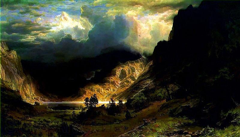Albert Bierstadt Storm in the Rocky Mountains Mt Rosalie Norge oil painting art